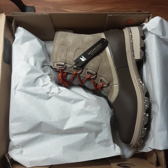 Sorel Khaki Lennox Street Lace Duck Boots Women 8M - Picture 8 of 8